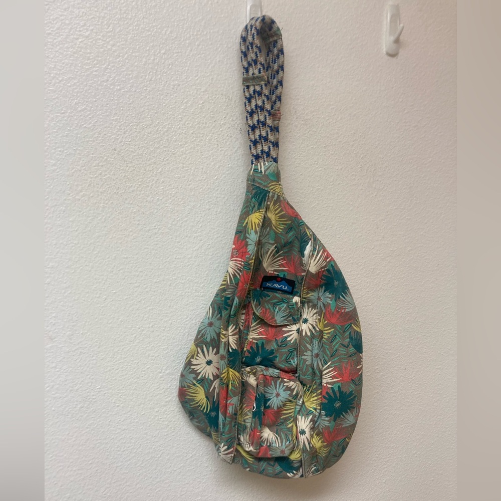 KAVU Floral Rope Sling Backpack